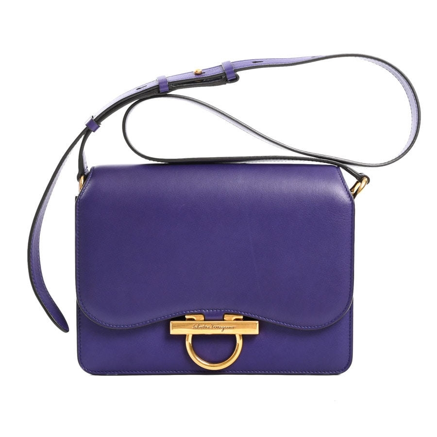 ロングショルダーバッグ パープル 約W22.5xH17xD7cm(実寸)