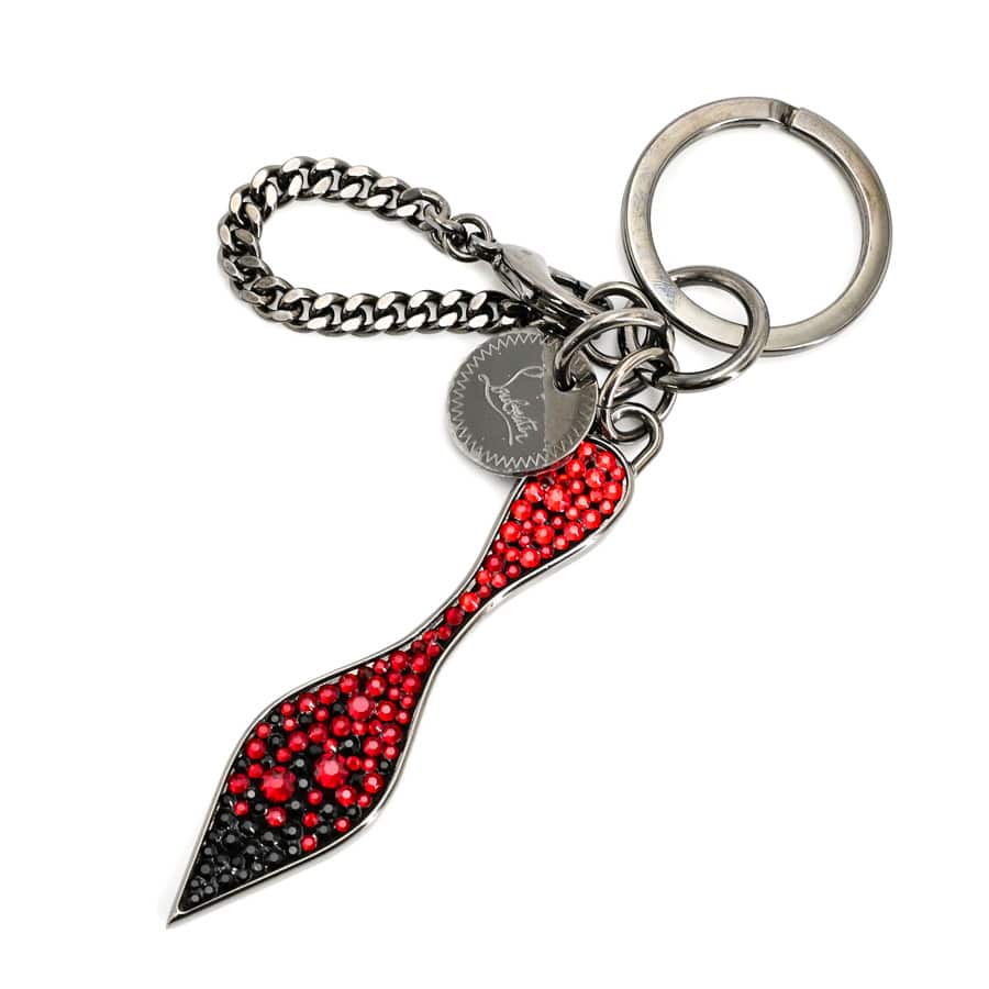 キーリング レッド / ブラック 金具含む全長:約18cm チャーム:約W2xH8.5cm(実寸)