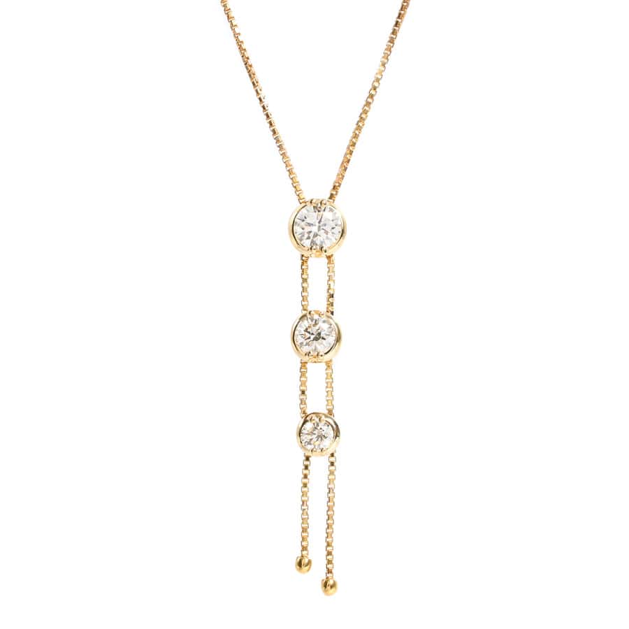 トリロジー チェーン長さ(留め具含):約48cm/チャーム:約W6.5xH30mm