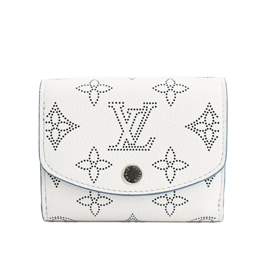 ポルトフォイユイリスコンパクト ホワイト / スノー/ブルーオラージュ 約W9.5xH7cm(実寸)