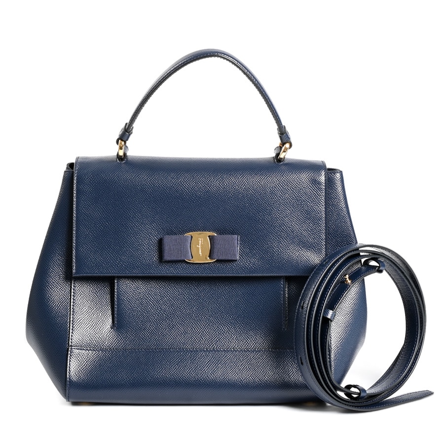 2WAYハンドバッグ ネイビー 約W24xH20xD13cm(実寸)