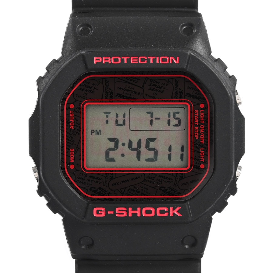 G-SHOCK MARVEL ブラック・レッド ケース:約42mm(実寸)