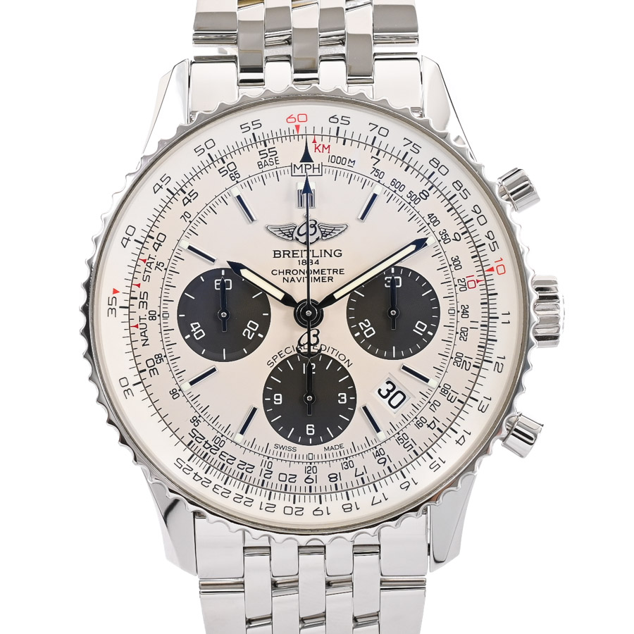ナビタイマー01 日本限定 シルバー ケース:約43mm(実寸)/ブレスサイズ:約20.5cm