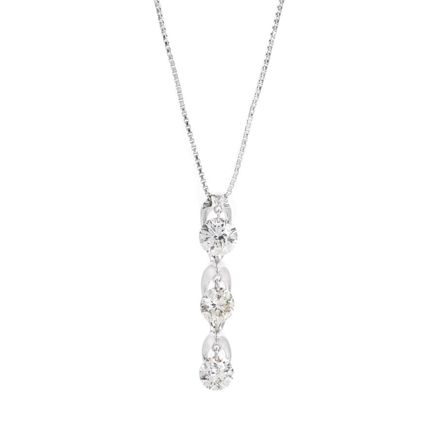 ダイヤ ネックレス チェーン最長(留め具含):約47cm / チャーム:約W4xH23mm