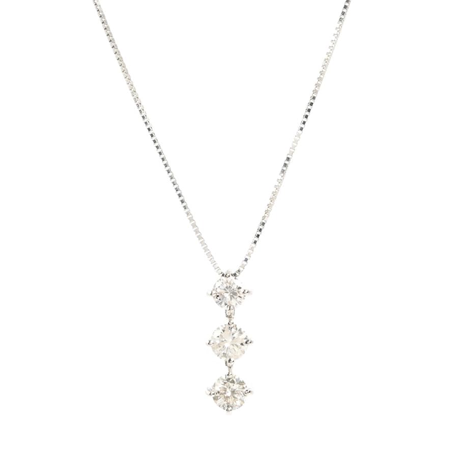 ダイヤ ネックレス チェーン長さ(留め具含):約36.5/40.5cm/チャーム:約W6xH18mm