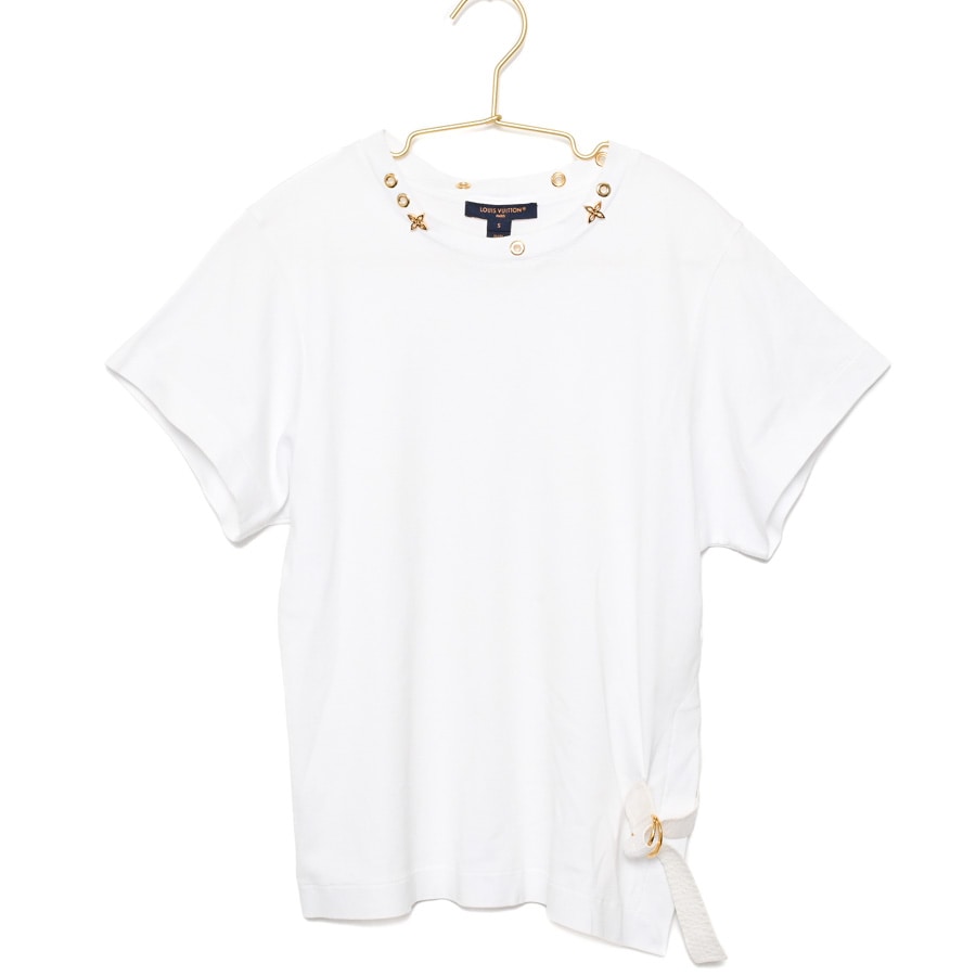 Tシャツ ホワイト メーカーサイズS/肩幅38x身幅43x着丈54x袖丈16cm(実寸)
