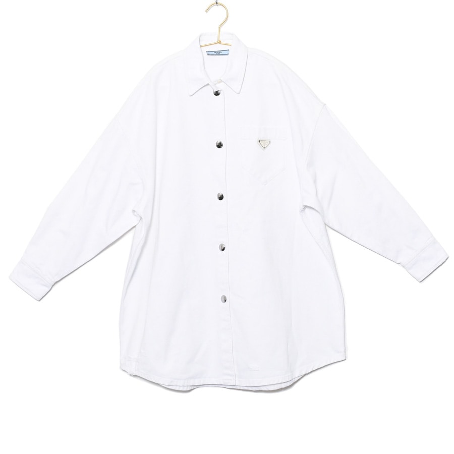 シャツ ホワイト メーカーサイズ38/肩幅60x身幅68x着丈87x袖丈50cm(実寸)