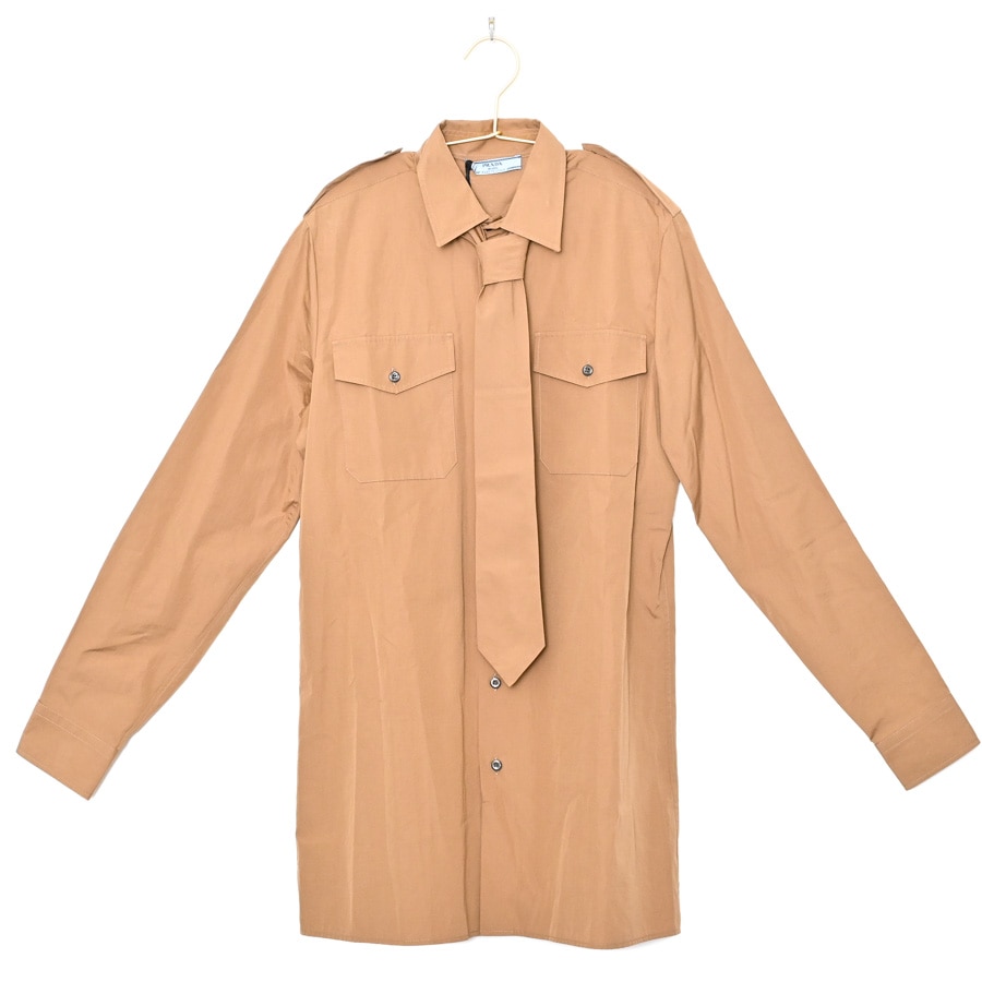シャツ キャメル メーカーサイズ#38/肩幅41x身幅52x着丈79x袖丈63cm(実寸)