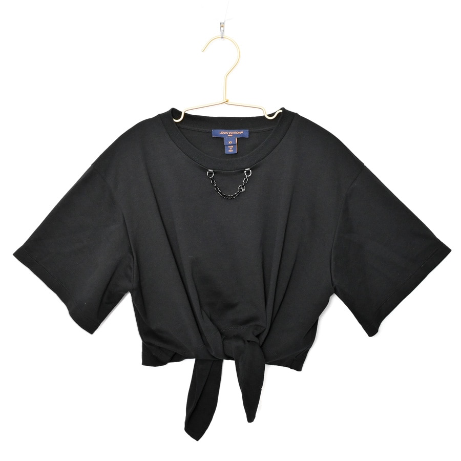 LVxYKセルフタイTシャツ ブラック メーカーサイズ#XS/肩幅43x身幅50x着丈37x袖丈19cm(実寸)