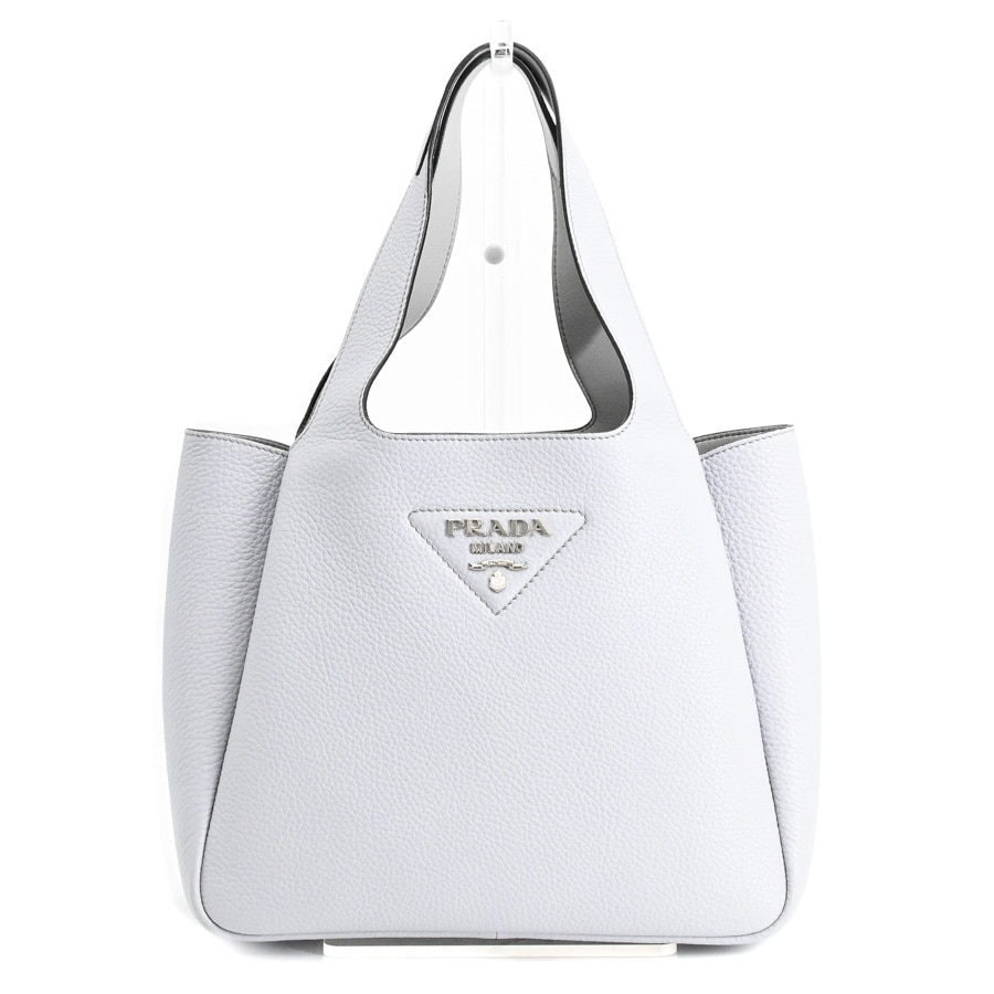 スモールレザートートバッグ ライトブルー 約W25xH21xD13cm(実寸)