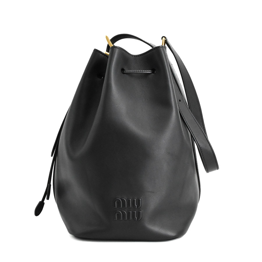 バケットショルダーバッグ ブラック 約W24xH29xD18cm(実寸)