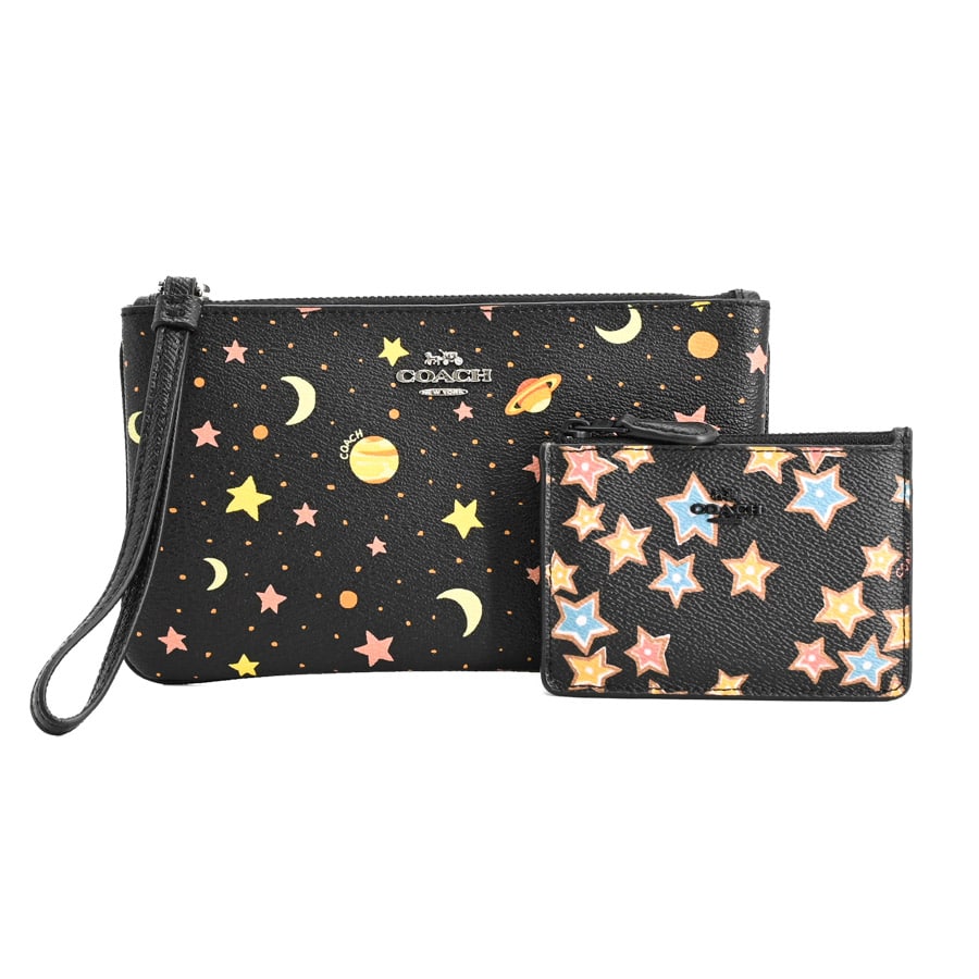 ポーチ&カードケース ブラック 約W20xH12cm(実寸)