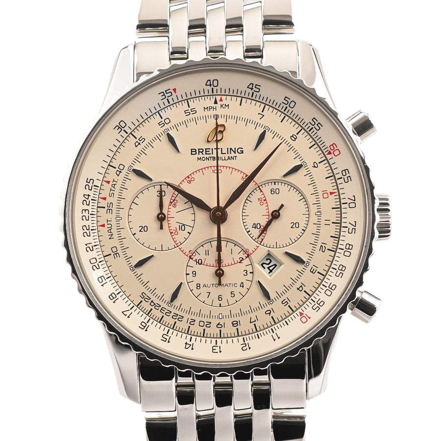 ナビタイマー モンブリラン シルバー ケース:約38mm(実寸)/ブレスサイズ:約20cm