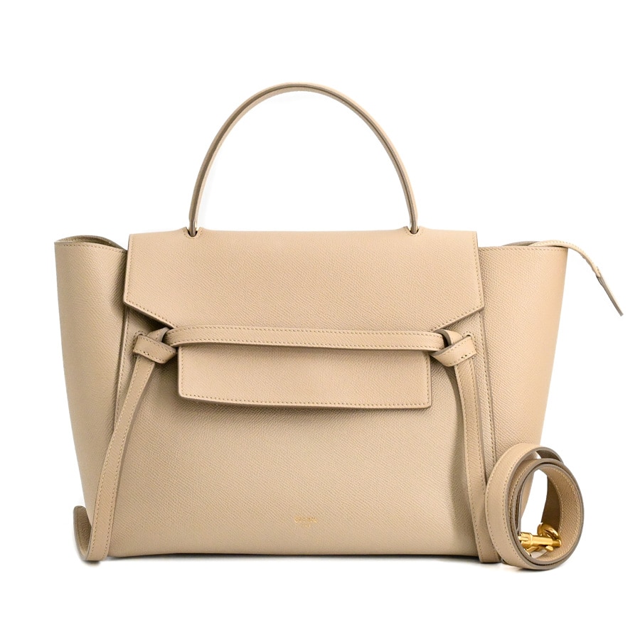 ベルトバッグミニ ベージュ 約W27xH23xD16cm(実寸)