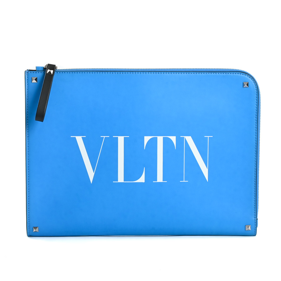 VLTNクラッチバッグ ブルー 約W32xH23xD2cm(実寸)