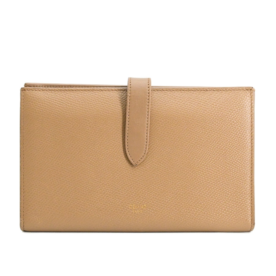 ラージストラップウォレット ベージュ 約W8.5xH11.5cm(実寸)