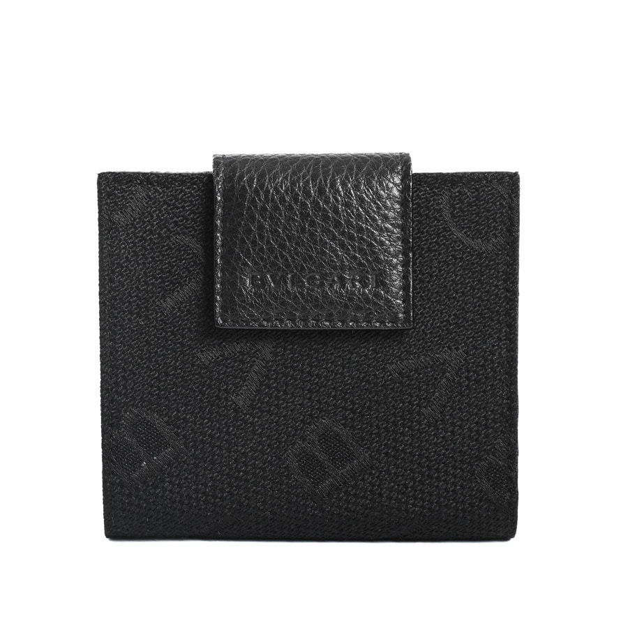 フタツオリコンパクトウォレット ブラック 約W10xH9cm(実寸)