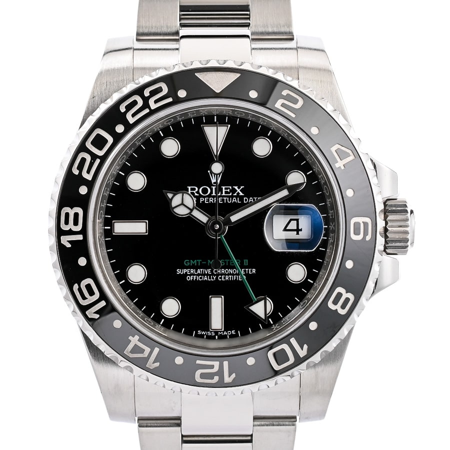 GMTマスター2 ブラック / ベルトカラー：ステンレス ケース:約40mm/ブレスサイズ:約19cm