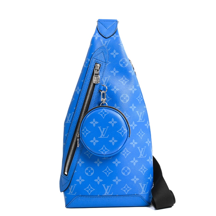 デュオスリングバッグ ブルー 約W19xH42xD4.5cm(実寸)