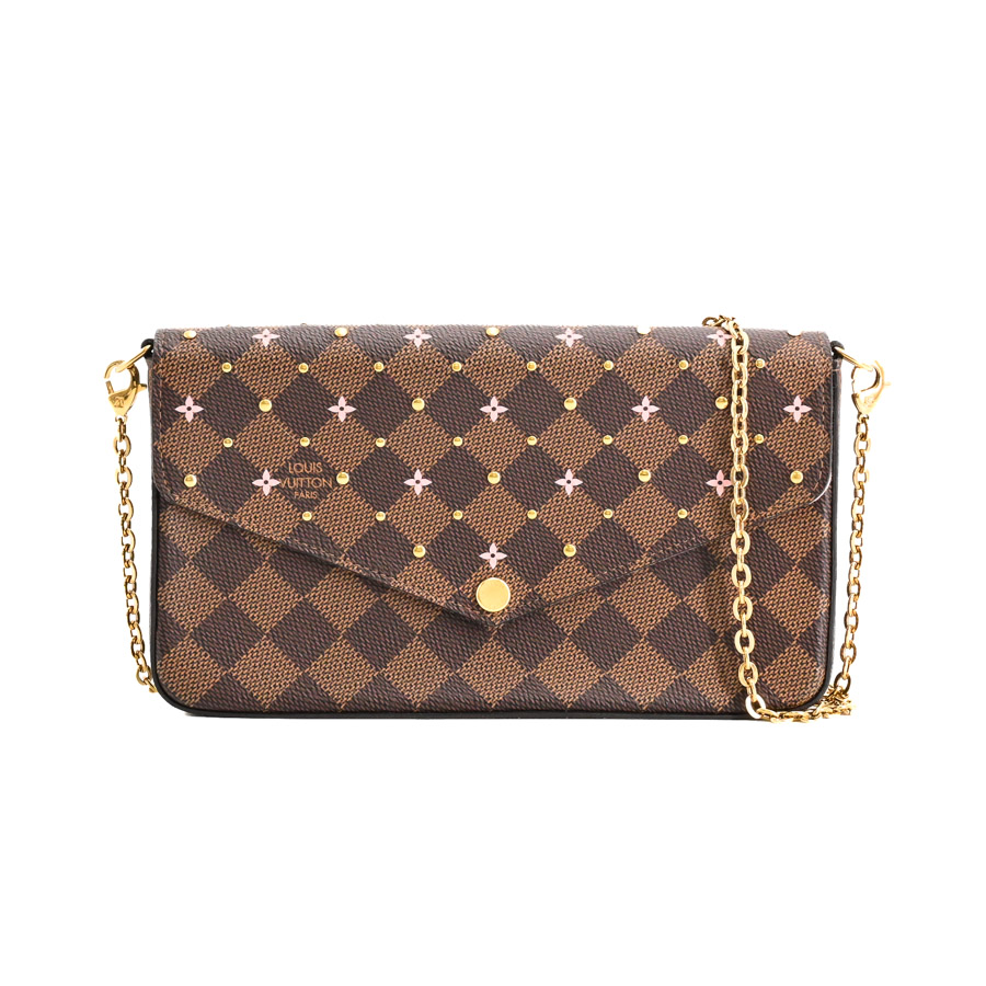 ポシェットフェリシー ブラウン 約W21xH11xD3cm(実寸)
