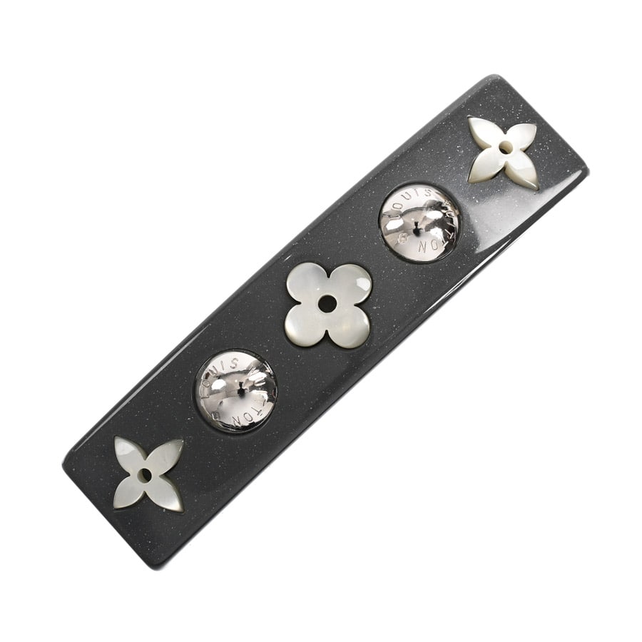 バレッタ グレー 約W8.5xH2.2cm(実寸)