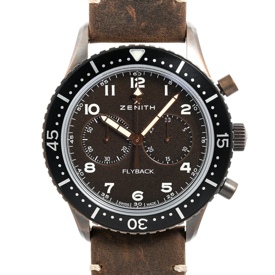 パイロット クロノメトロ TIPO CP-2 フライバック ブラウン ケース:約43mm(実寸)