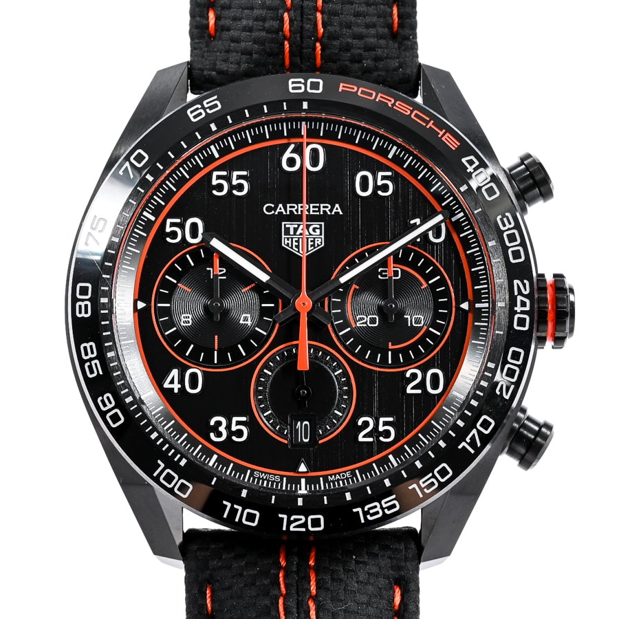 カレラ クロノグラフ ポルシェ オレンジレーシング ブラック / ベルトカラー：ブラック ケース:約44mm