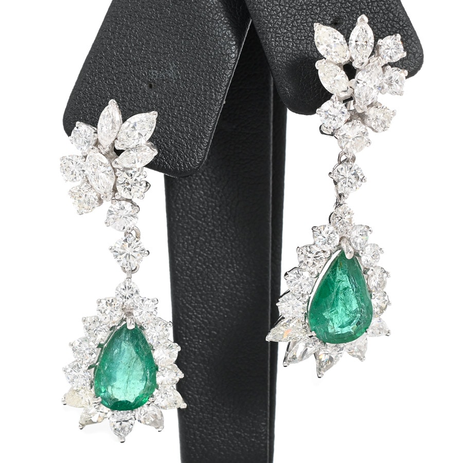 【中古A品】  ノンブランドジュエリー エメラルド ピアス   プラチナ950 横浜関内店