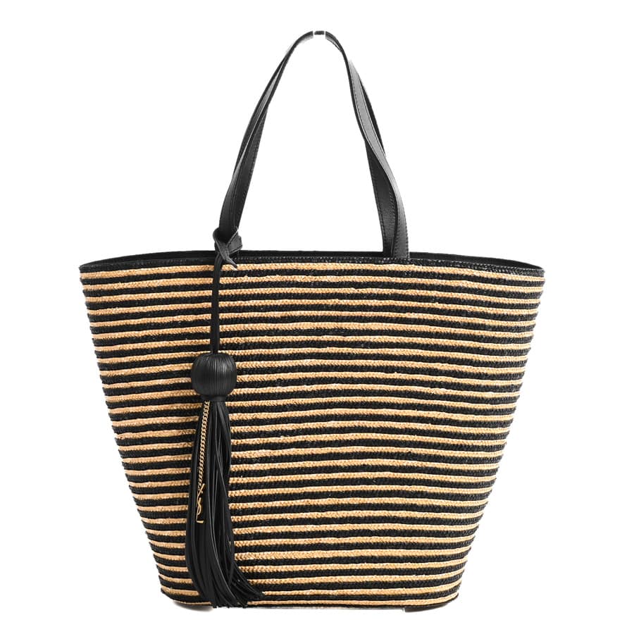 トートバッグ ナチュラル / ブラック 約W(下部)24/(上部)37xH28xD10cm(実寸)