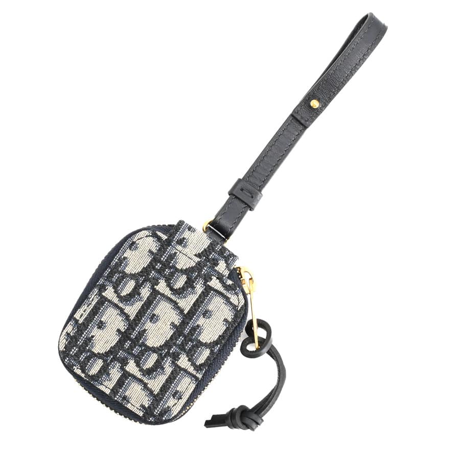 AirPodsProケース ネイビー ストラップ含む全長:約21cm ケース:約W6xH9cm(実寸)