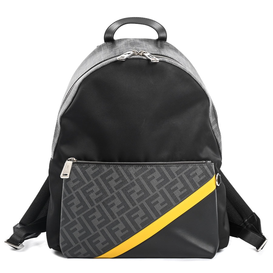 ダイヤゴナルバックパック ブラック / イエロー 約W31xH37xD11.5cm(実寸)