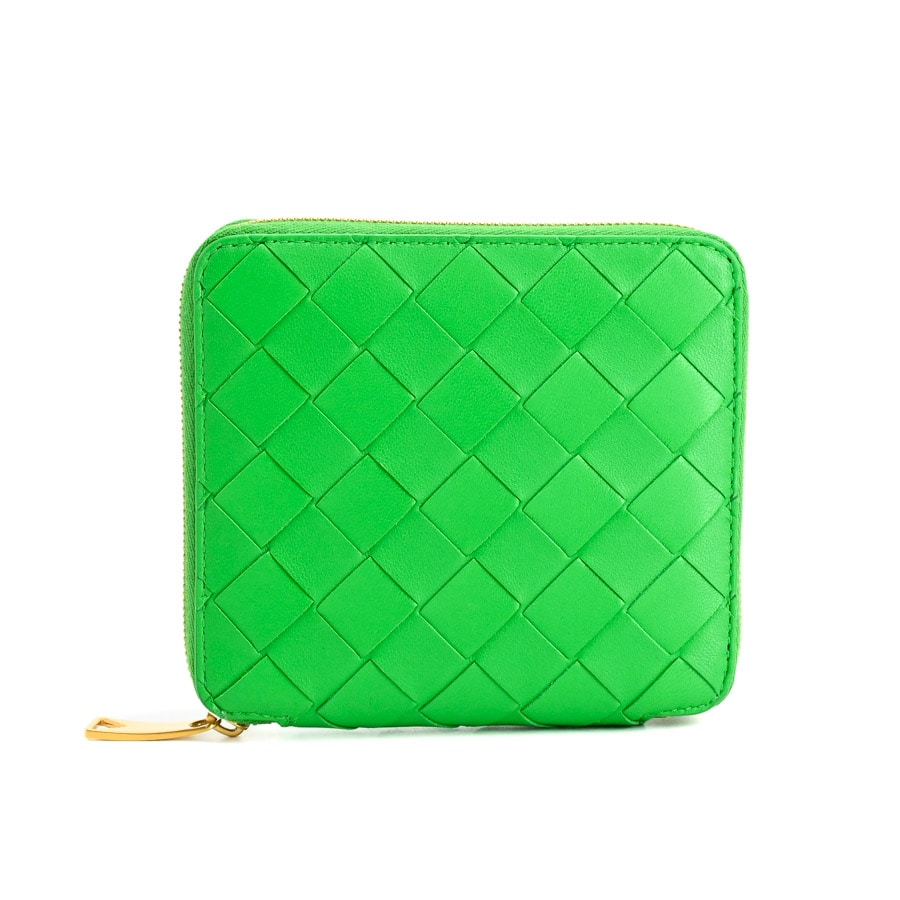 ジップアラウンドウォレット グリーン 約W12xH11cm(実寸)