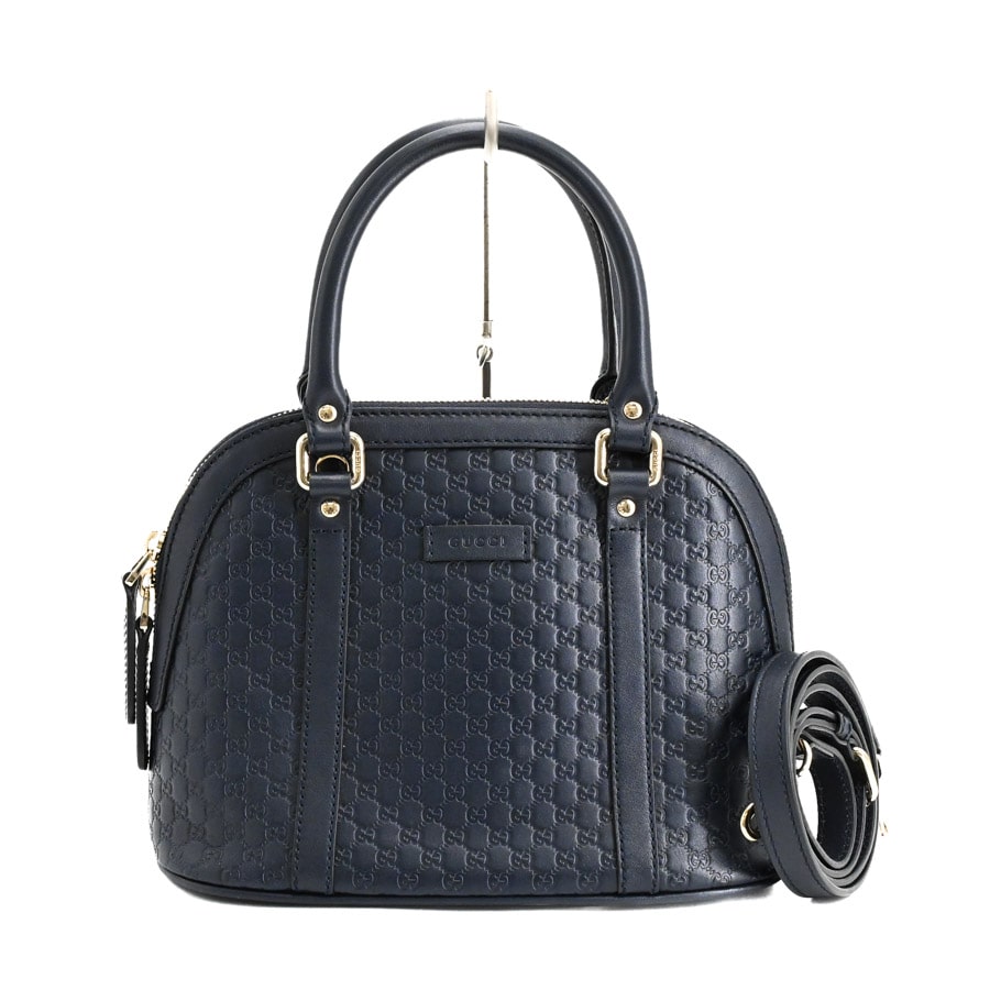 2WAYハンドバッグ ネイビー 約W23xH19xD13cm