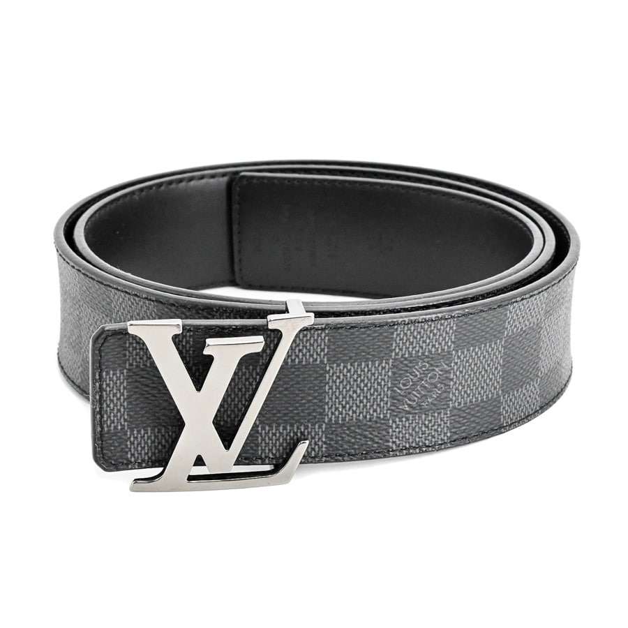 LVイニシャル40MMリバーシブル ブラック メーカーサイズ95/最短90/最長100x幅4cm(実寸)