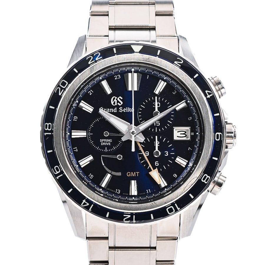 スプリングドライブ クロノグラフ GMT 誕生15周年記念 ブルー ケース:約44.5mm(実寸)/ブレスサイズ:約19cm