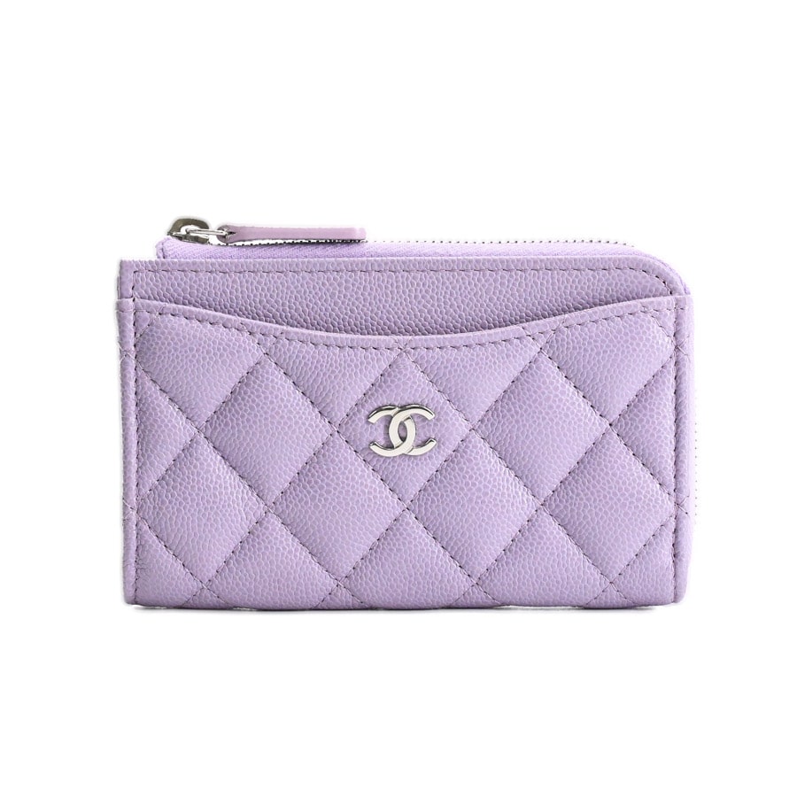 クラシックジップカードケース パープル 約W13.3xH8.5cm