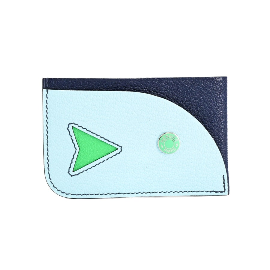 ポワソンカードケース ブルーゼフィール / ブルーネイビー/ヴェールコミック 約W9.5xH6cm(実寸)