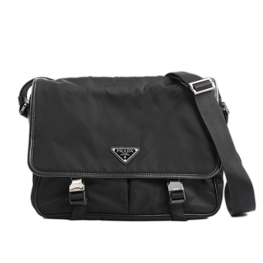 Re-Nylonショルダーバッグ ブラック 約W31xH27xD12.5cm(実寸)
