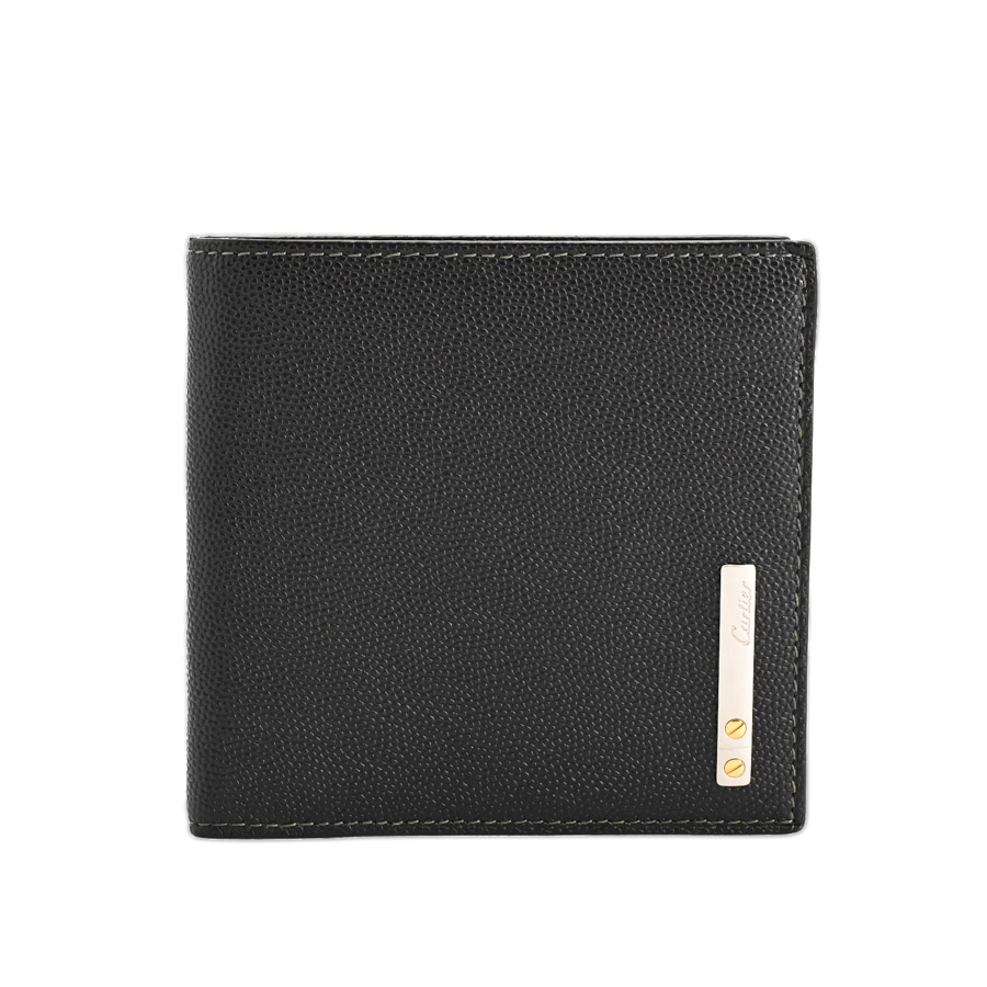 2つ折り財布 ブラック 約W11xH10.5cm(実寸)