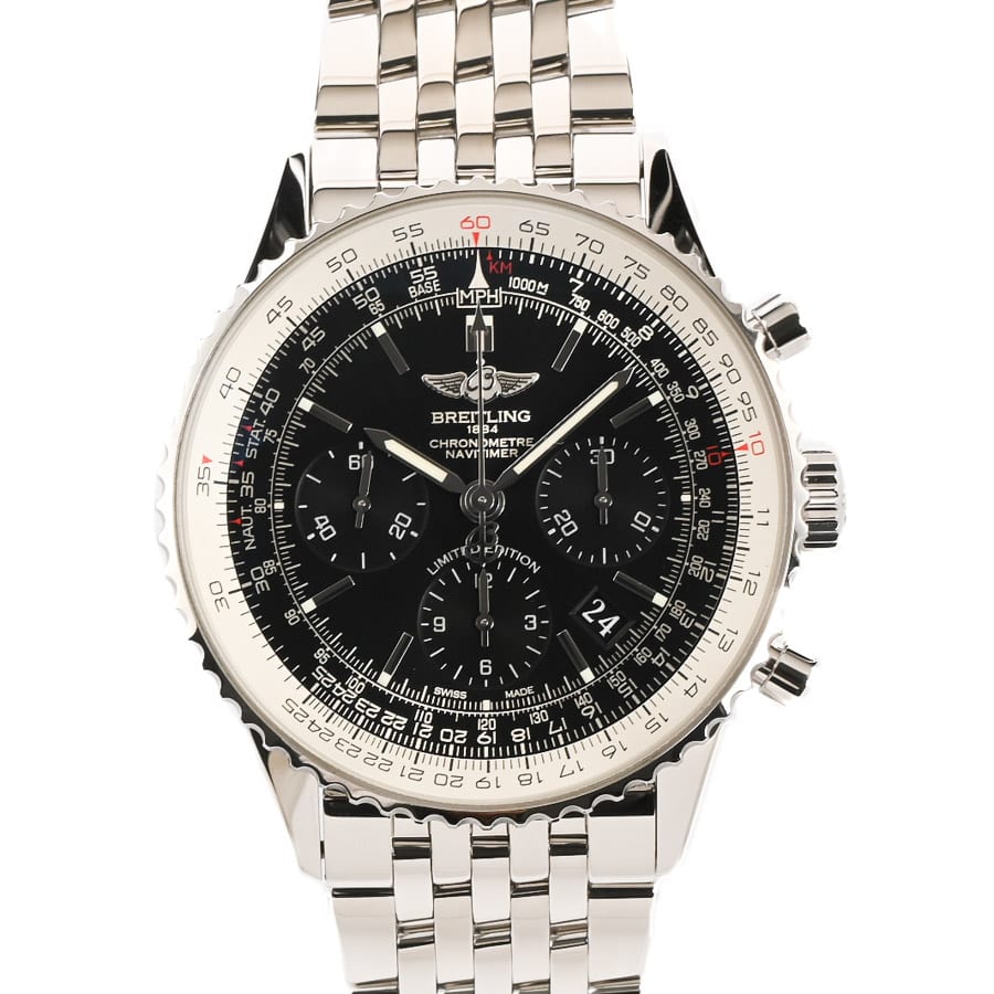【中古A品】  ブライトリング ナビタイマー01 ブラックブラック 日本限定400本  AB01211Y/BE65 ステンレス 銀座