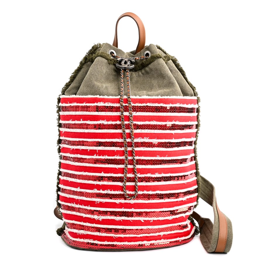 バックパック カーキ / レッド 約W36.5xH40xD19cm