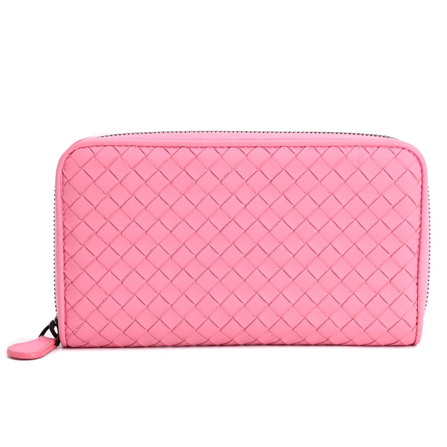 ジップアラウンドウォレット ピンク 約W19xH11cm(実寸)