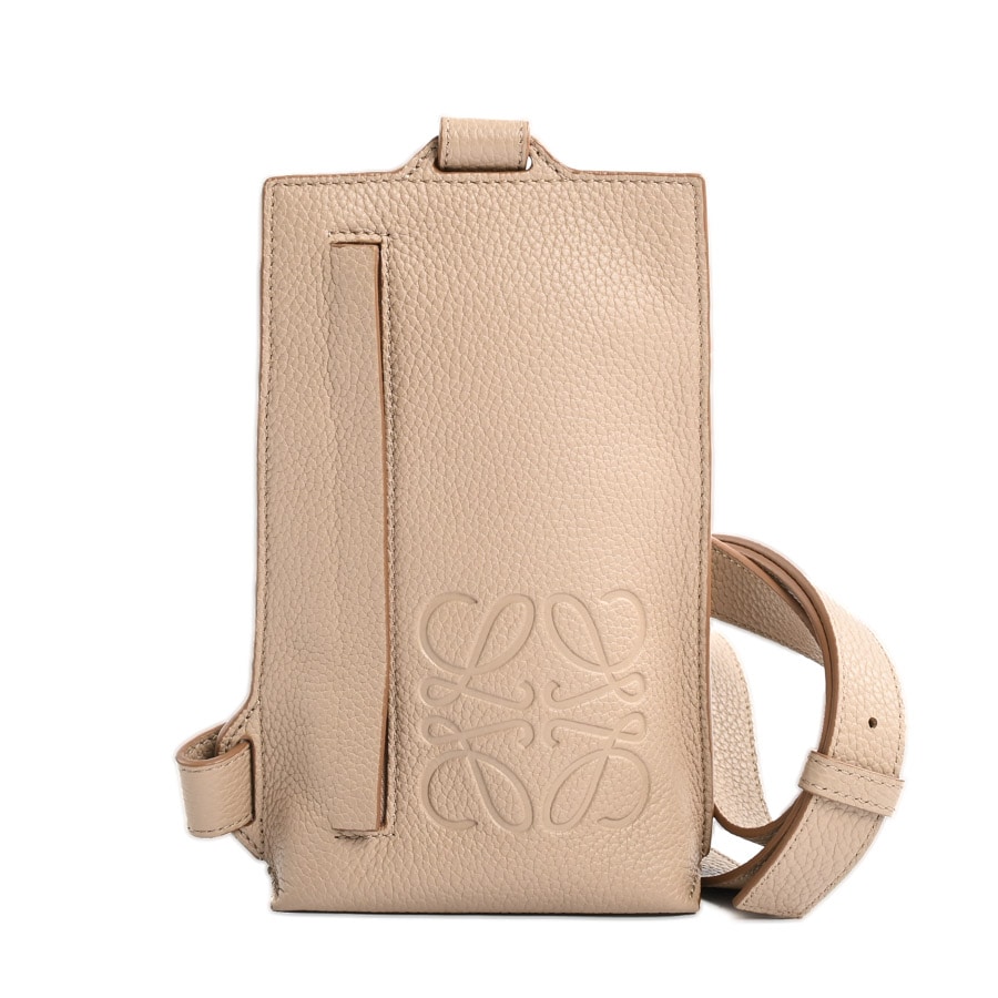 バーティカルTポケット グレージュ 約W12.5xH22xD4cm(実寸)