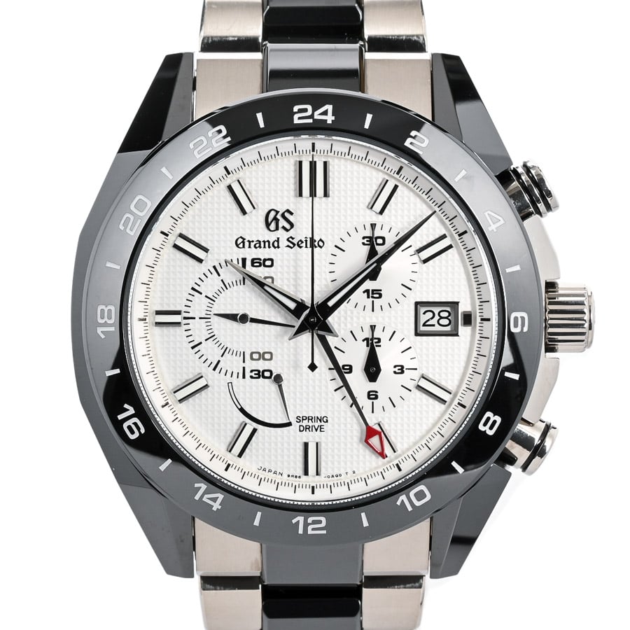 スポーツコレクション スプリングドライブGMT ブラックセラミックス シルバー ケース:約46.4mm/ブレスサイズ:約19.5cm