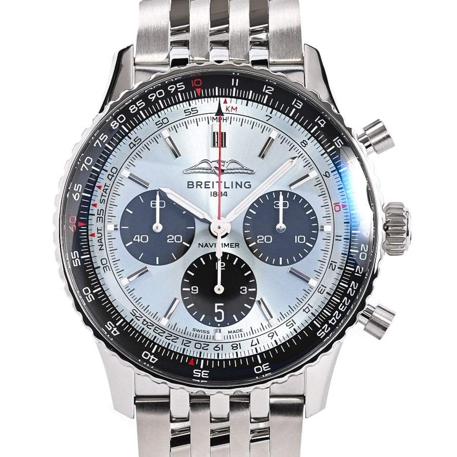 ナビタイマー B01 クロノグラフ 43 アイスブルー ケース:約42mm(実寸)/ブレスサイズ:約21.5cm