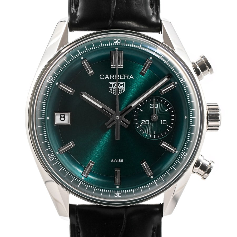 カレラ クロノグラフ グリーン ケース:約39mm