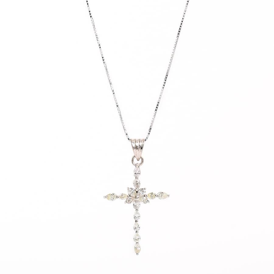 【中古A品】  ノンブランドジュエリー クロス   K18ホワイトゴールド 横浜関内店