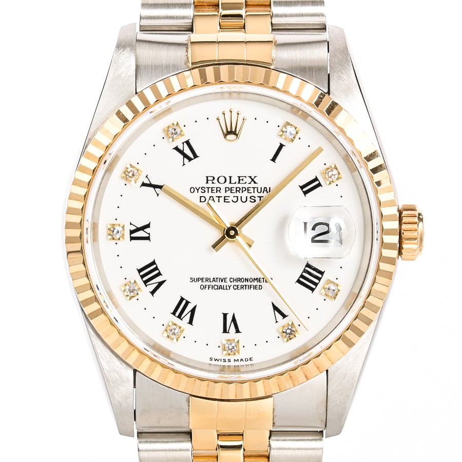 デイトジャスト ホワイトプリントローマン ケース:約36mm/ブレスサイズ:約18.5cm
