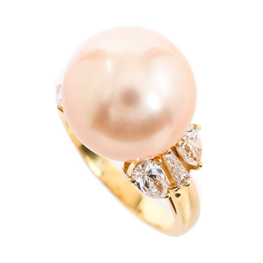 【中古A品】  ノンブランドジュエリー 花珠 リング   K18YG 元町本店