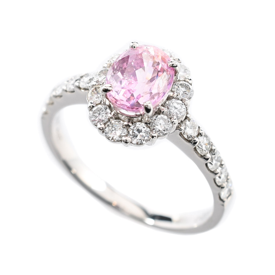 【中古A品】  ノンブランドジュエリー パパラチャサファイア リング   プラチナ900 横浜関内店